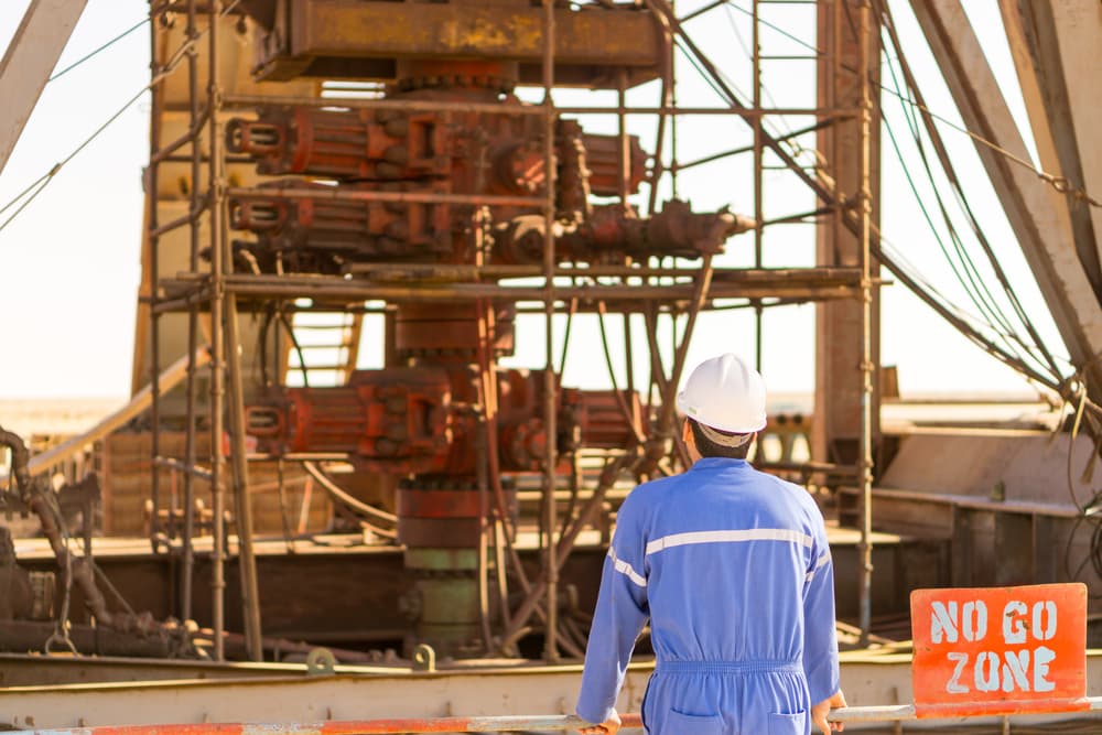 An engineer checking the blowout preventer stack