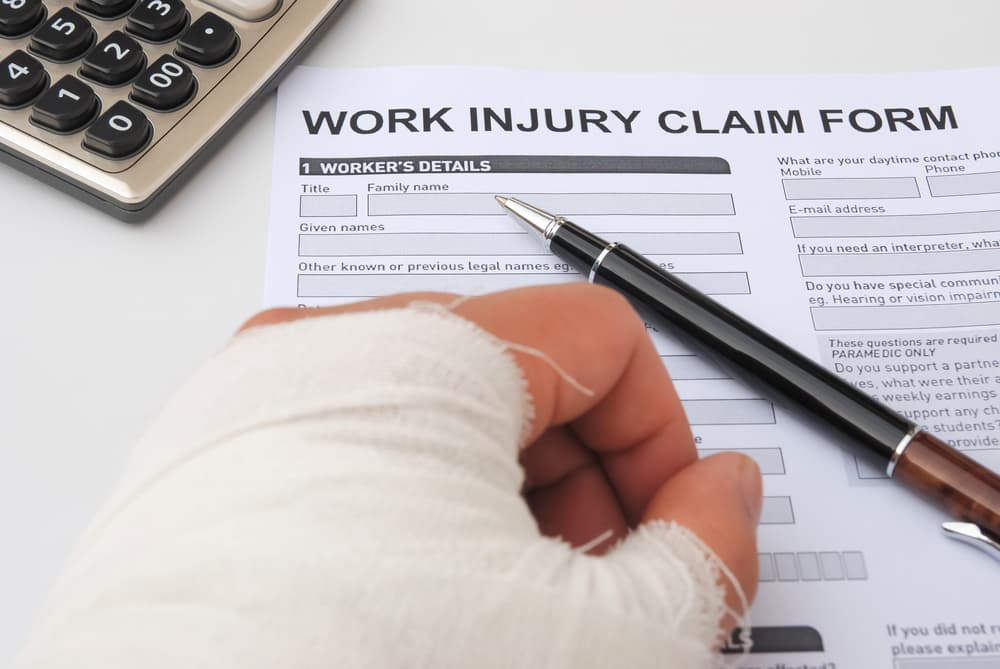 Man with Injured hand filing for injury claim